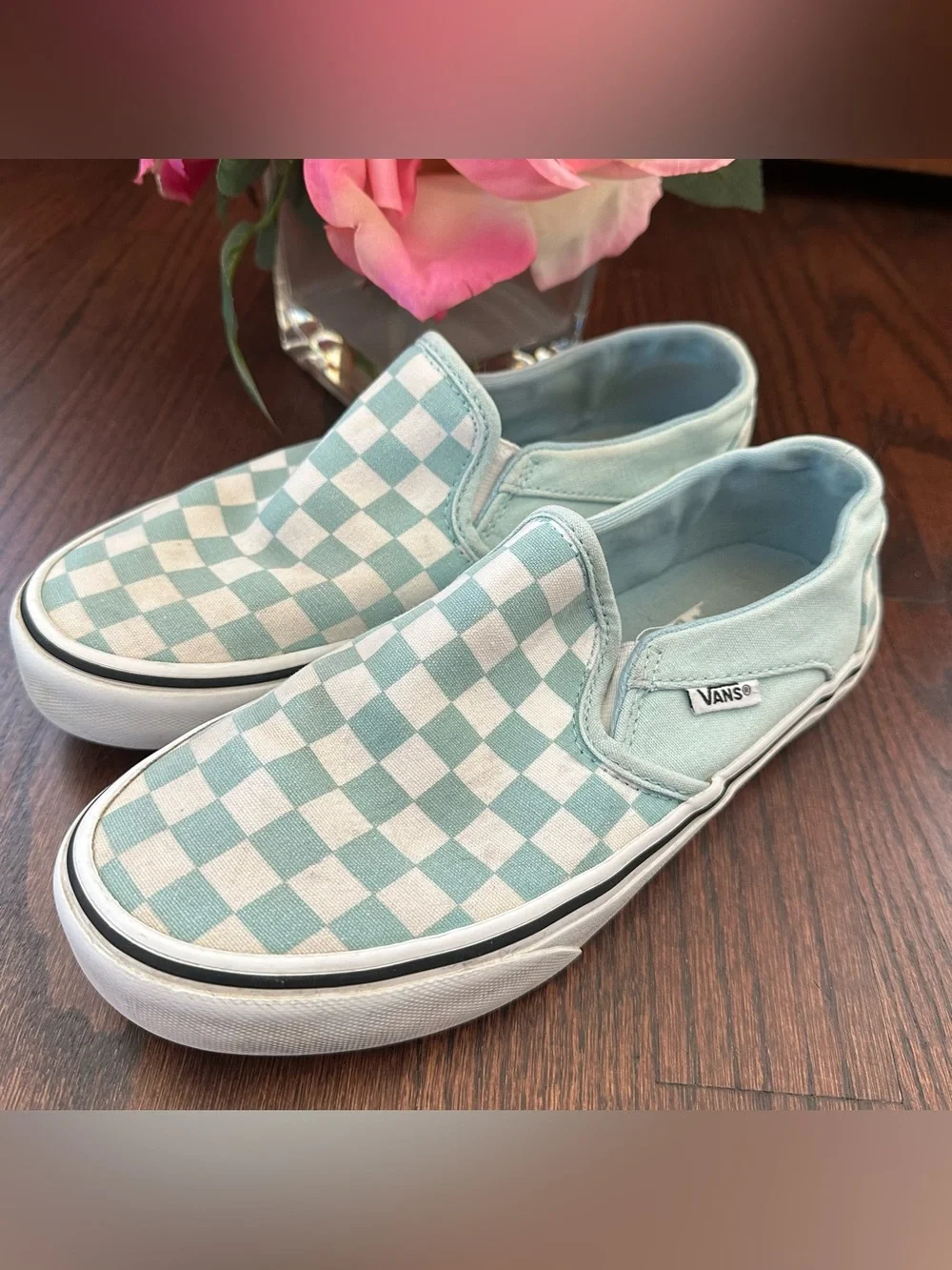 Vans Classic Slip-ons checkerboard, size 4Y